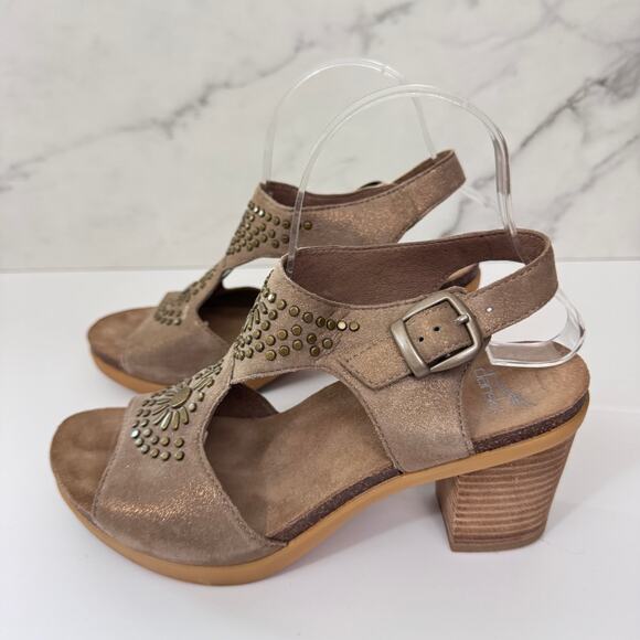 Dansko Womens Deandra Slingback Studded Sandals Size 38 / 7.5-8 Leather Shimmer - Picture 5 of 9